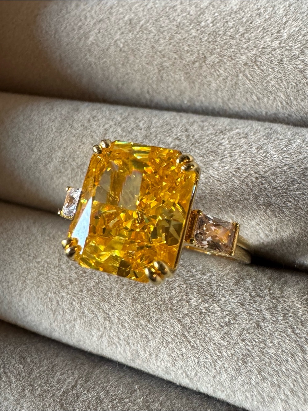 Bella Luce 14.37ctw Yellow White CZ Ice Flower Ring 18K Gold Over 925 Size 9